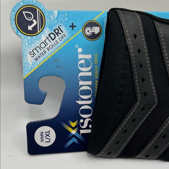 Isotoner Classic Black Driving Gloves with Perforated Detail - Picture 4 of 5